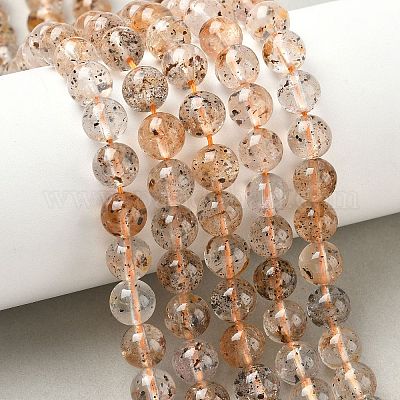 Нити натуральных алмазных бусин херкимер G-Z115-C03-8mm-1