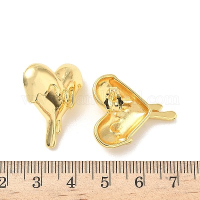 Серьги-гвоздики из латуни в форме тающего сердца EJEW-F389-09G-1