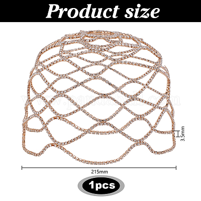 1 шт. сетчатый головной убор со стразами AJEW-HY0002-55G-1
