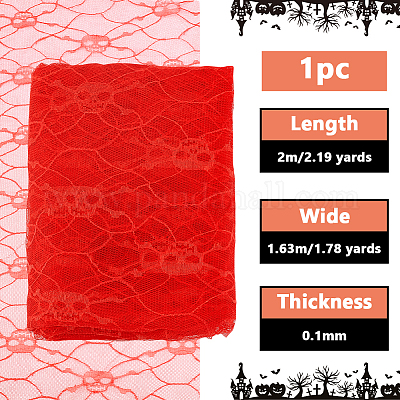 Polyester-Spitzenstoff mit Halloween-Motiv&nbsp;DIY-WH0699-75D-1-1