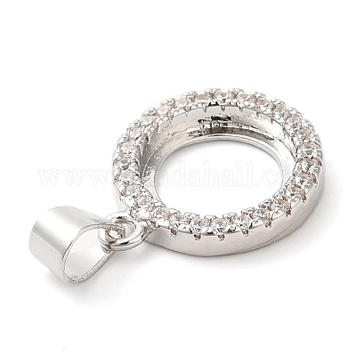 Подвеска из латуни с кристаллами и стразами в оправе кабошон KK-D033-01P-1