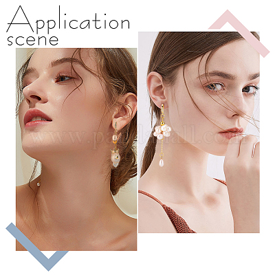 24 шт. 4-цветные латунные серьги-крючки с микропаве из прозрачного кубического циркония ZIRC-AR0001-20-1