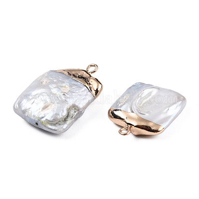 Гальванические подвески с натуральным жемчугом барокко кеши PEAR-N021-09-1