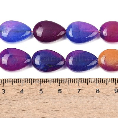 Двухцветные нити бусин из натурального белого нефрита G-Z105-B01-01C-1