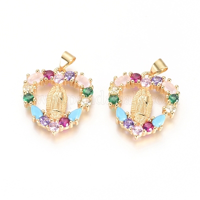 Латунные микро проложить кубического циркония подвески KK-I657-43G-1