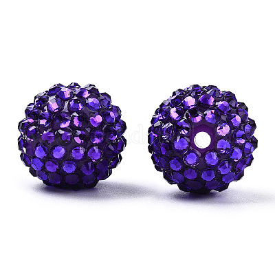 Коренастый смолы горный хрусталь жевательная резинка мяч бусины X-RESI-S260-20mm-S14-1