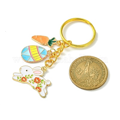 Брелок-кулон из эмалированного сплава с пасхальным яйцом KEYC-JKC00580-03-1