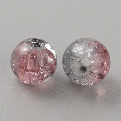 50шт прозрачные стеклянные бусины с кракле GLAA-WH0024-07V-1