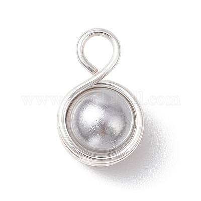 Подвески из круглой медной проволоки с ракушками и жемчугом PALLOY-JF03259-04-1