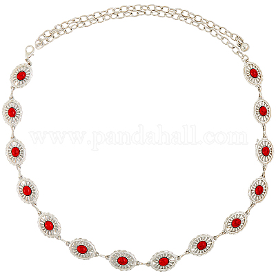 1 шт сплав с имитацией смолы бирюзового цвета овальные звенья цепи ремни AJEW-CY0001-79A-1