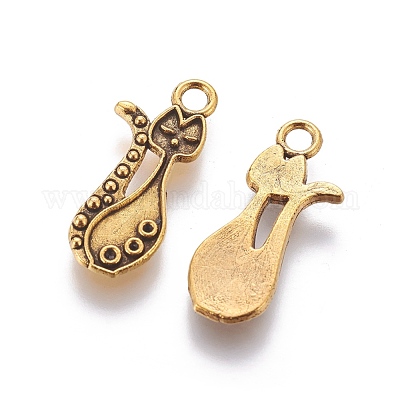 Подвеска для котенка из сплава в тибетском стиле для эмали PALLOY-A15359-AG-1