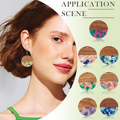 14 шт. подвески из 7-х цветов из смолы и ореха FIND-TA0006-46-1