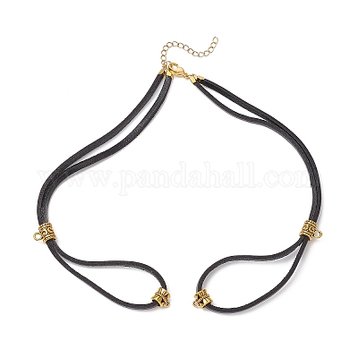 2шт. 2-х цветный шнур из коровьей кожи для изготовления двухслойного ожерелья AJEW-JB01355-1