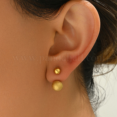 Круглые серьги-гвоздики из нержавеющей стали ED0217-1