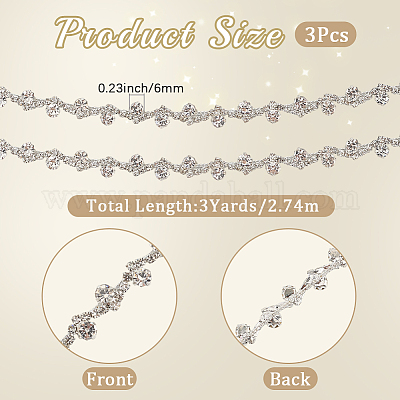 S-образные стеклянные стразы и железные цепочки-чашки&nbsp;DIY-WH20032-25S-01-1