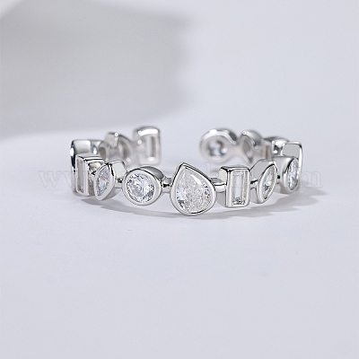 Модное геометрическое серебряное кольцо с каплей воды s925 для женщин и пар GO5143-1