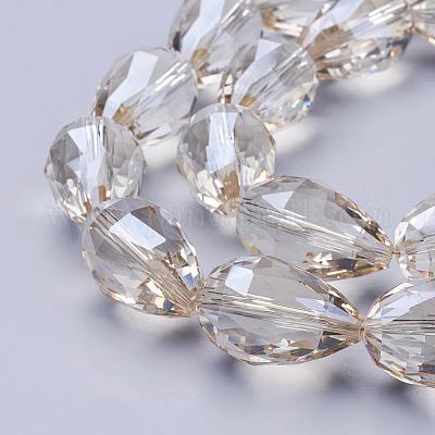 Стеклянные бусины с гальваническим покрытием  EGLA-E049-PL03-1