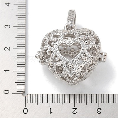 Покрытие стойки латунь микро паве прозрачные подвески в виде клетки из бисера с кубическим цирконием KK-L224-007P-1