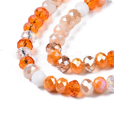 Стеклянные бусины с гальваническим покрытием  X-EGLA-N002-12G-1