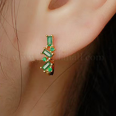 Элегантные геометрические серебряные серьги с цирконием TC0914-3-1