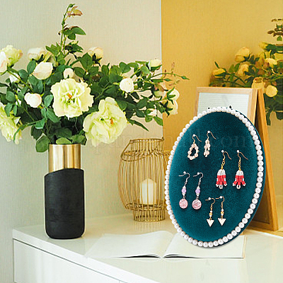 Овальные витрины для ювелирных изделий из МДФ с бархатной крышкой ODIS-WH0025-105-1