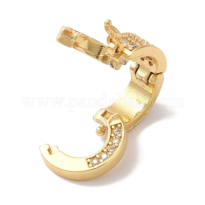 Кольцо-стойка покрытие латунь микро-паве прозрачный кубический цирконий застежки твистер KK-A225-16G-1