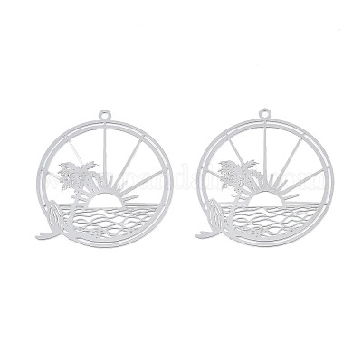 Не тускнеющие филигранные подвески из нержавеющей стали 201 STAS-S118-057-1