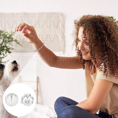 30 шт. 925 рифленые бусины из стерлингового серебра STER-UN0001-75-1