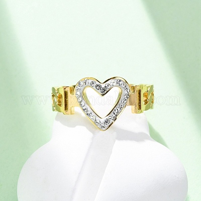 Нержавеющая сталь 304 с регулируемыми манжетами из стразов RJEW-Q020-16G-1