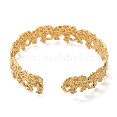 Открытые полые браслеты-манжеты из нержавеющей стали 304 BJEW-K230-02H-G-1