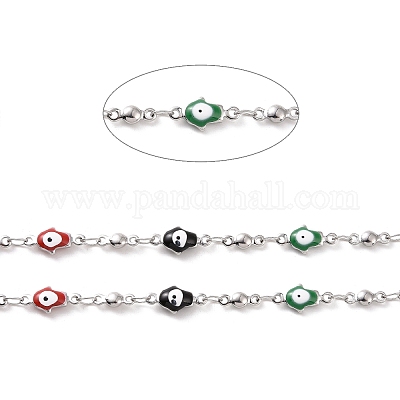 Эмалированная рука хамса с цепями от сглаза CHS-G023-02P-02-1