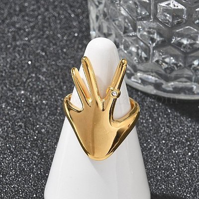 Кольца для женщин из нержавеющей стали 304 со стразами RJEW-M048-02G-1