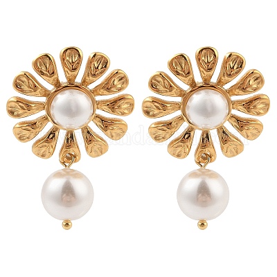 Серьги-гвоздики из нержавеющей стали 304 EJEW-Z063-04G-1