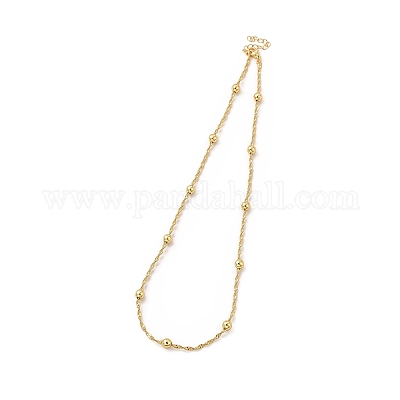 Ожерелье из латунной спутниковой цепи с реечным покрытием для женщин NJEW-F304-01G-1