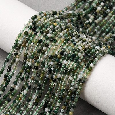 Природные моховой агат бисер нитей G-A129-2mm-01A-1
