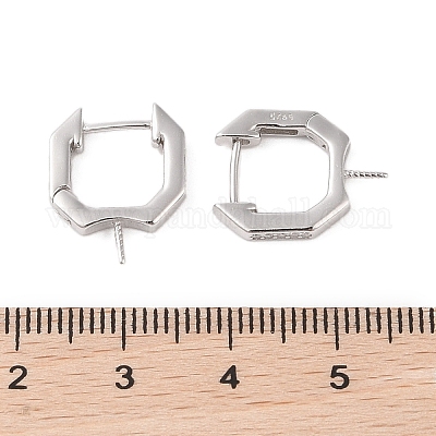 925 стерлинговое серебро с серьгами-кольцами из микропаве из фианитов STER-B004-13P-1