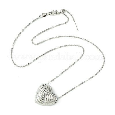 Ожерелья с подвеской в виде сердца из латуни для женщин NJEW-G139-01P-1