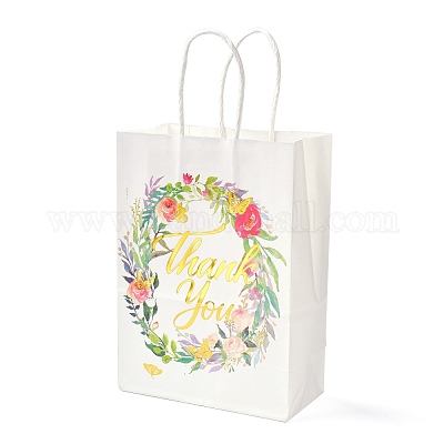 Прямоугольные бумажные пакеты с золотым тиснением CARB-B002-01B-1