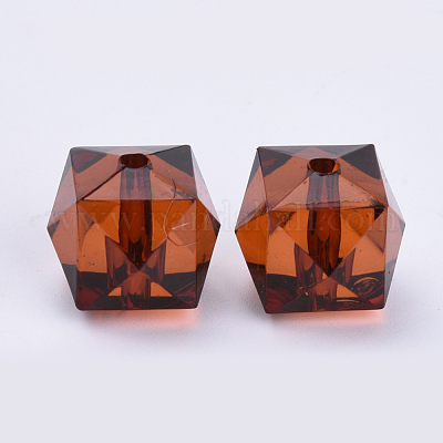 Прозрачные акриловые бусины X-TACR-Q259-10mm-V60-1