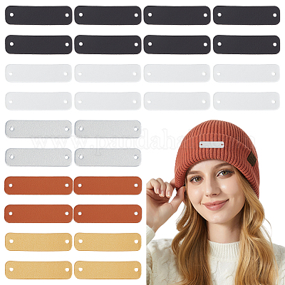 50 шт. 5-х цветные прямоугольные этикетки из искусственной кожи DIY-WR0004-63-1