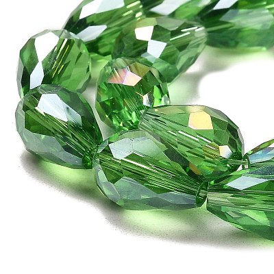 Стеклянные бусины с гальваническим покрытием  X-EGLA-D015-15x10mm-19-1