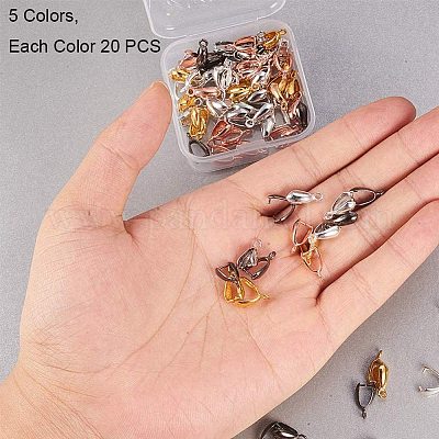 20pcs Pendant Pinch Bail Clasps Necklace Hooks Clips Charms Connector for  Jewelry Making DIY Bracelet Necklace