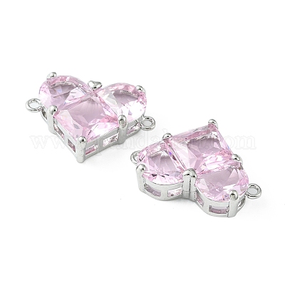 Шармы-соединители из латуни с паве из кубического циркония KK-L208-04P-03-1