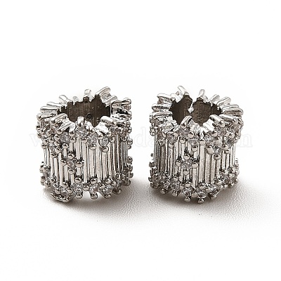 Реечное покрытие латунь микро паве кубический цирконий европейские бусины KK-C010-42-1