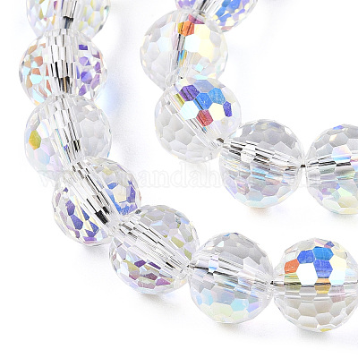 Прозрачные гальванические стеклянные бусины EGLA-TAC0003-04L-1