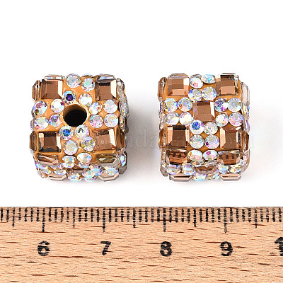 Бусины из полимерной глины со стразами и квадратным акрилом CLAY-T022-03E-1