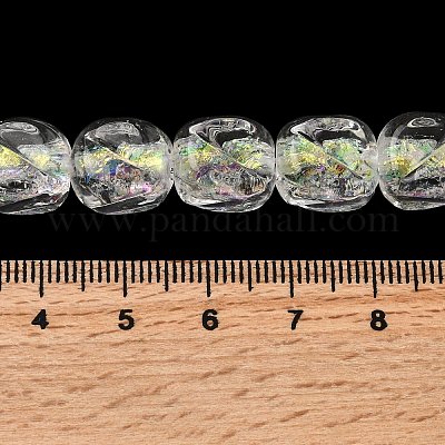 Нити из фольгированных бусин лэмпворк ручной работы FOIL-C002-01C-1