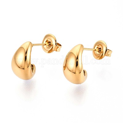 Серьги-гвоздики из нержавеющей стали 304 EJEW-T047-08G-1