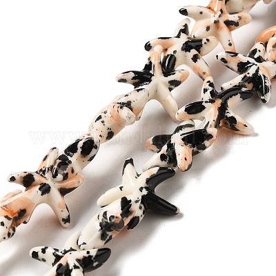 Нити из синтетических бирюзовых бусин G-P507-04D-1