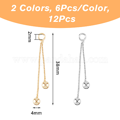 12 шт. 2-х цветные подвески с кисточками из латуни с покрытием на стойке KK-HY0003-70-1